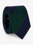 Navy blue grenadine silk tie with green stripes