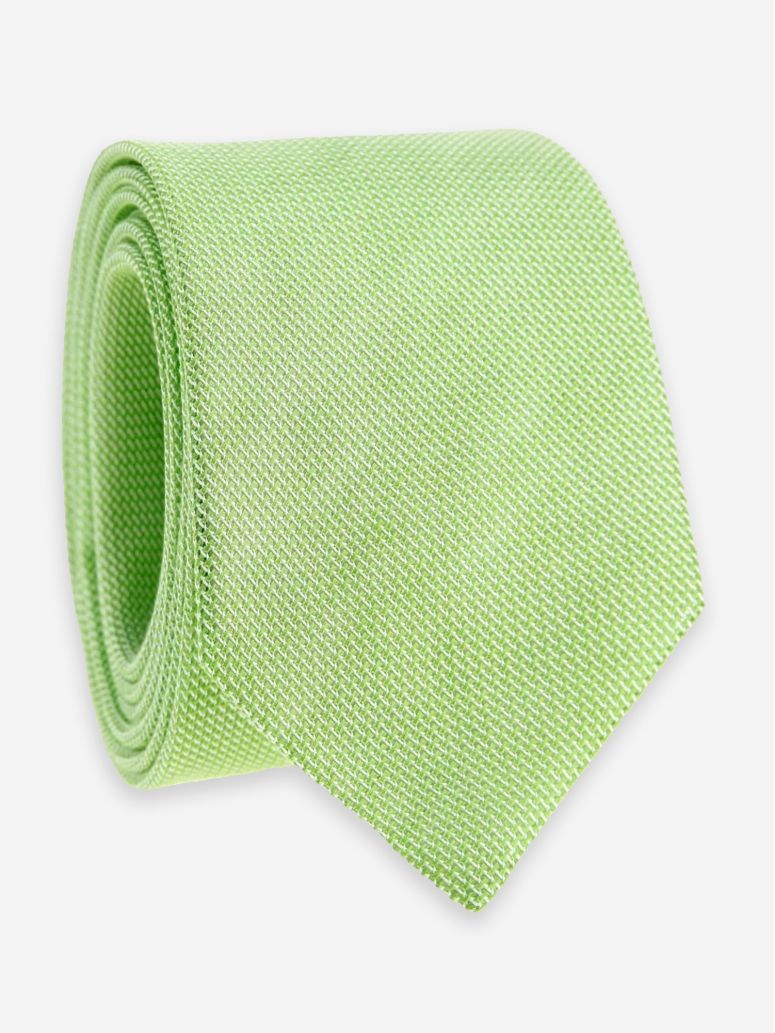 Fresh green grenadine silk and linen tie Capri