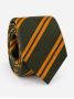 Green silk club tie with double stripes