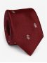 Burgundy silk tie with lion motifs
