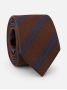 Brown silk club tie with double stripes