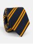 Navy silk club tie with double stripes