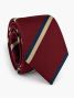Burgundy silk club tie with navy and cream stripes