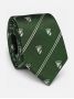 Green silk tie with coat of arms motifs