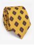 Yellow silk tie with retro patterns