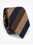 Brown and navy wide-striped club tie