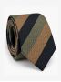 Navy and khaki wide-striped club tie