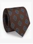 Brown silk tie with retro patterns