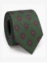 Green silk tie with retro motifs