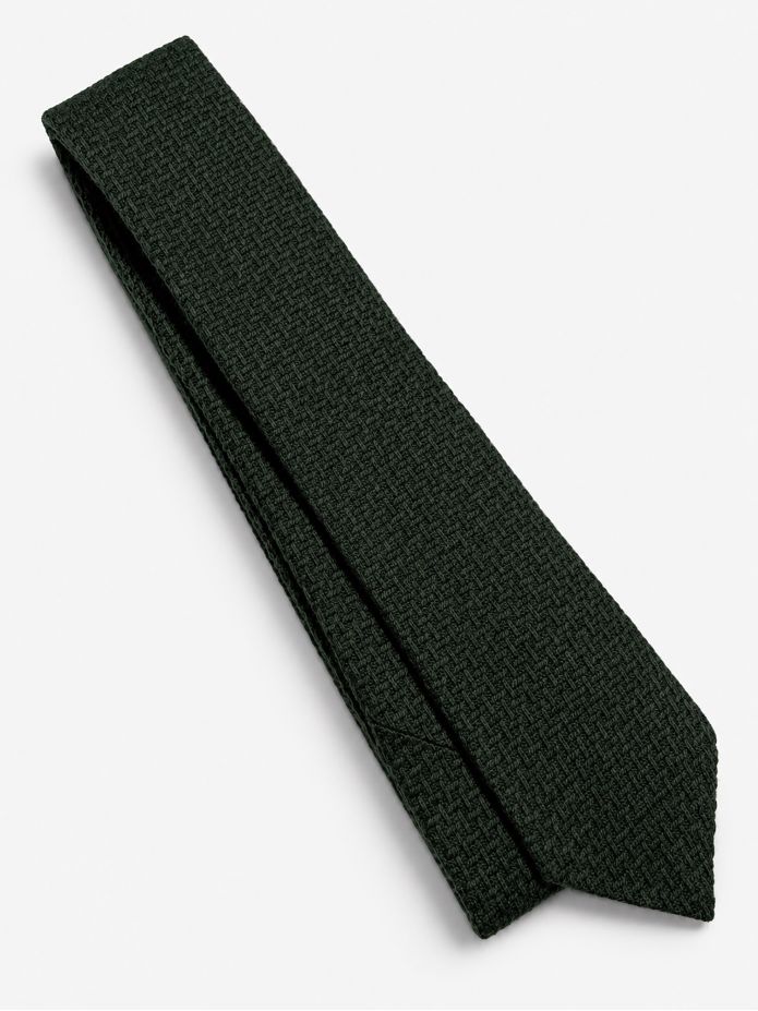 Green braided wool tie