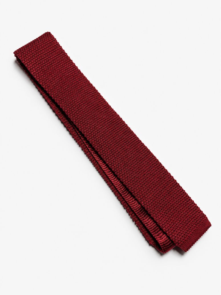 Dark red Knit Tie - Monza