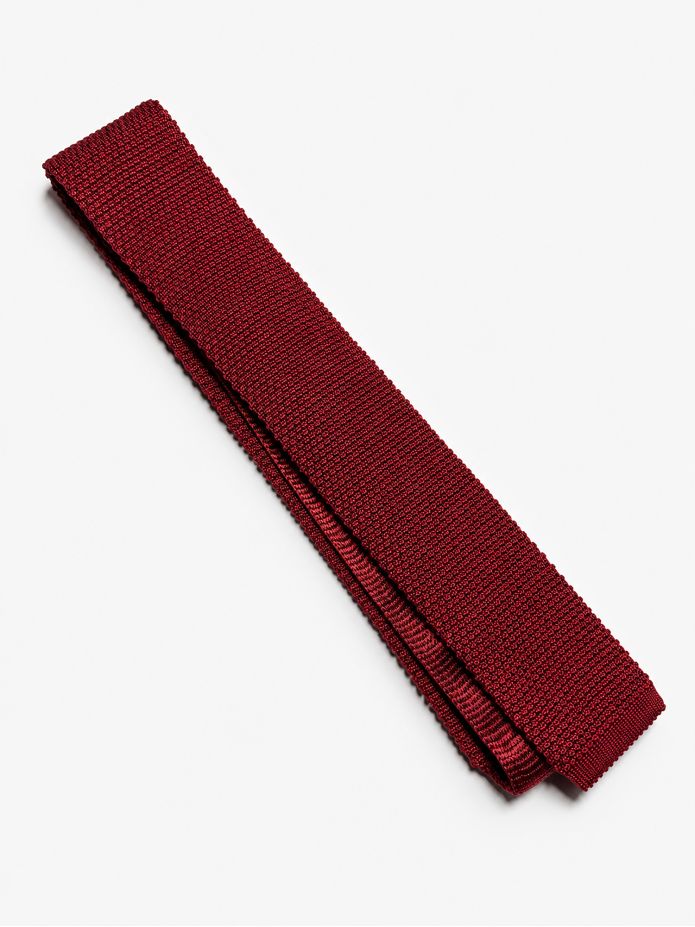 Dark red Knit Tie - Monza