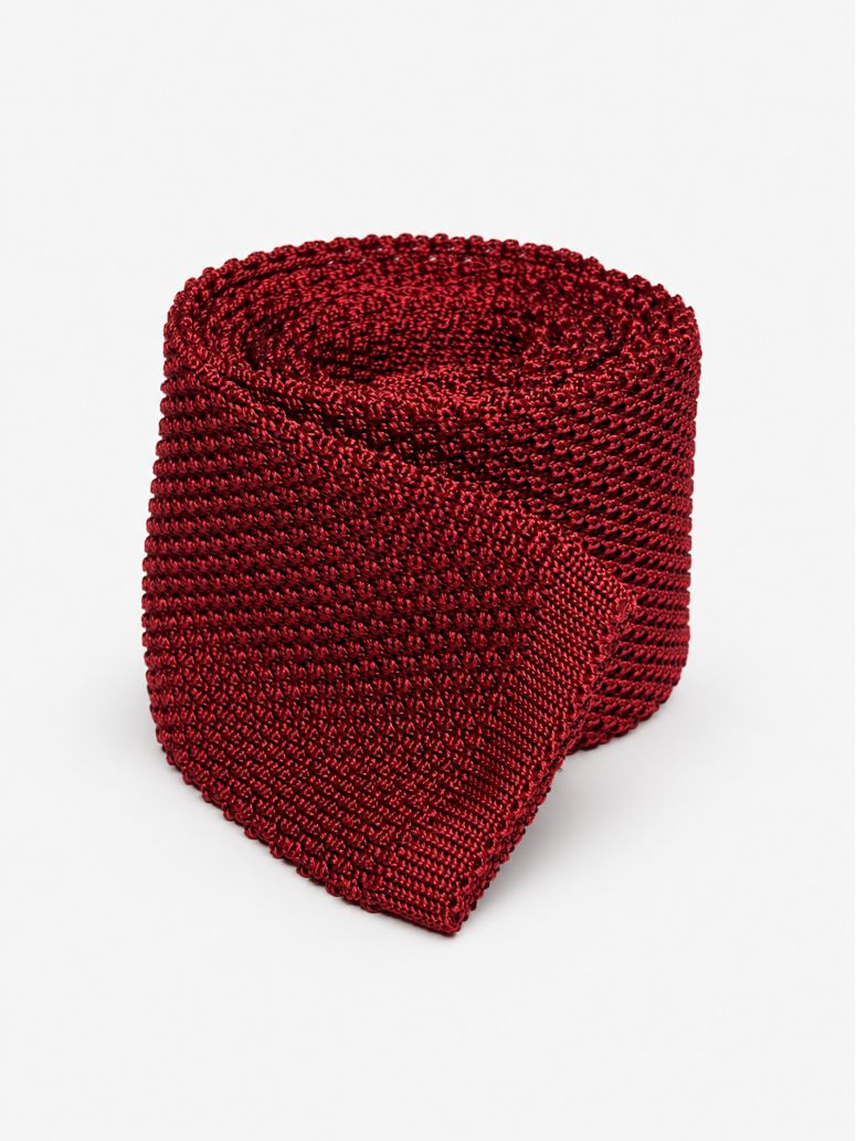 Dark red Knit Tie - Monza
