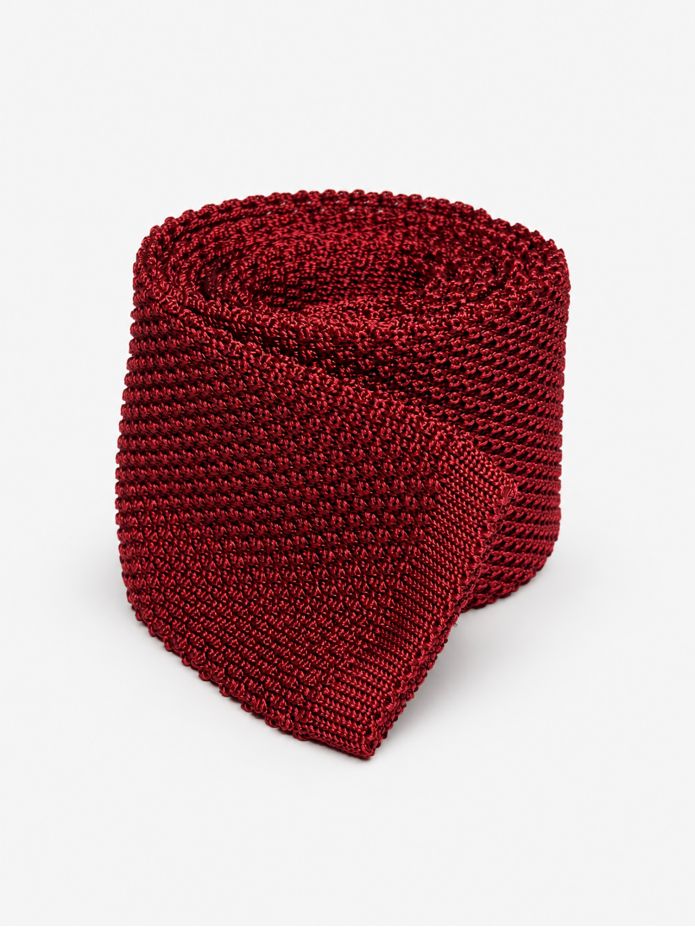 Dark red Knit Tie - Monza