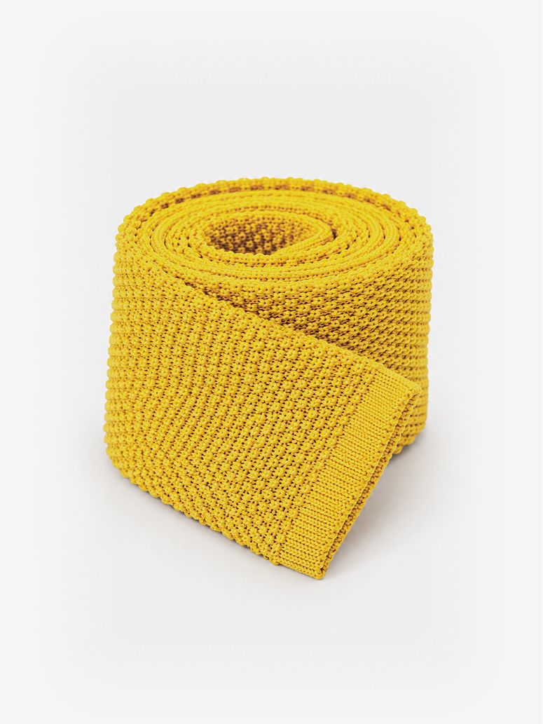 Yellow knit tie Monza