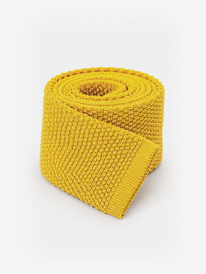 Yellow knit tie Monza