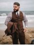 Brown shetland wool suit waistcoat Braemer