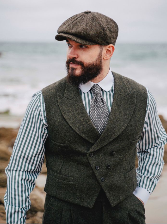 Loden green shetland wool suit waistcoat Kildare