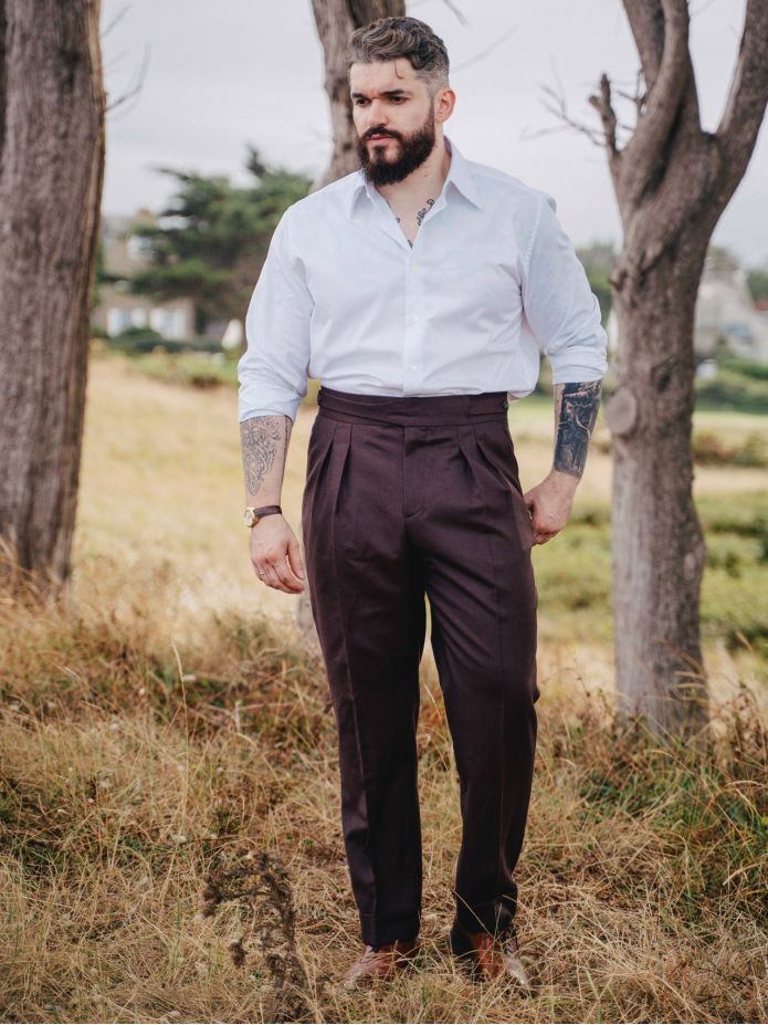 Burgundy gurkha suit trousers Dharan