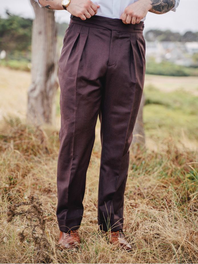 Burgundy gurkha suit trousers Dharan
