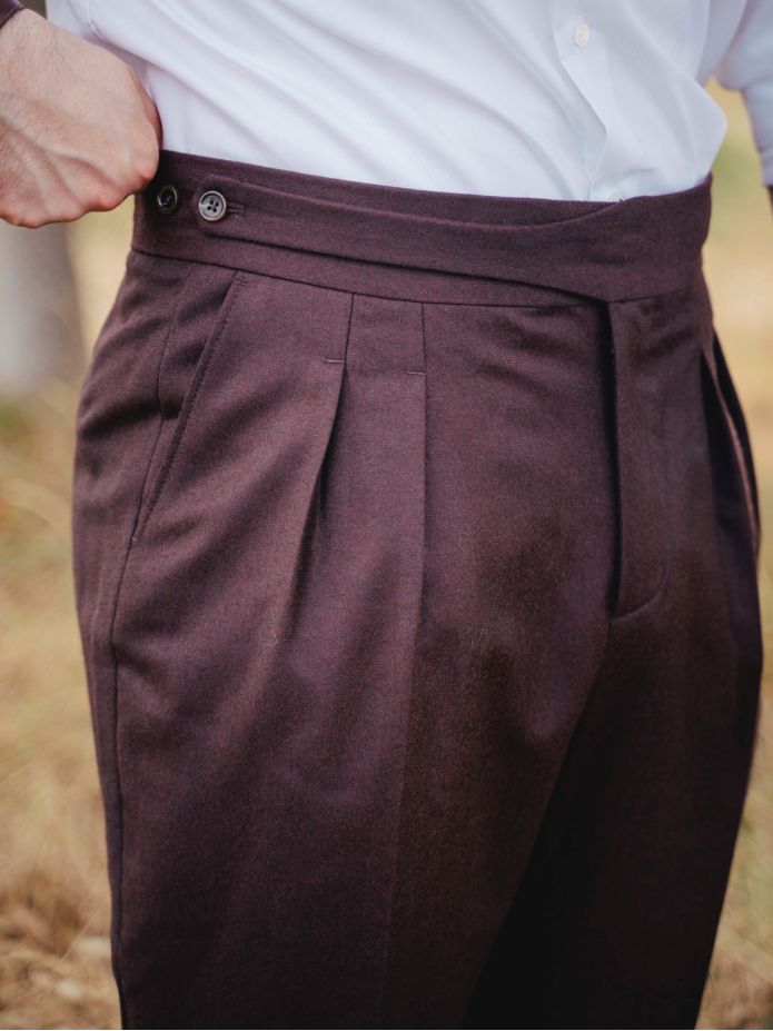 Burgundy gurkha suit trousers Dharan