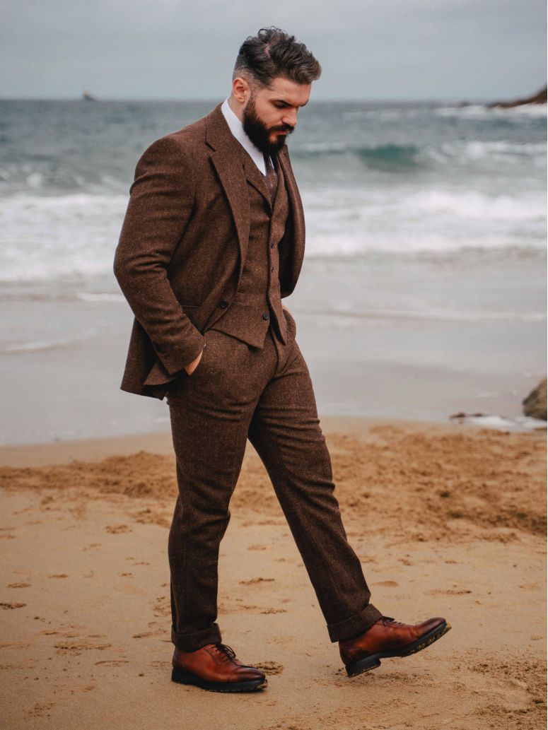 Brown suit trousers Braemer