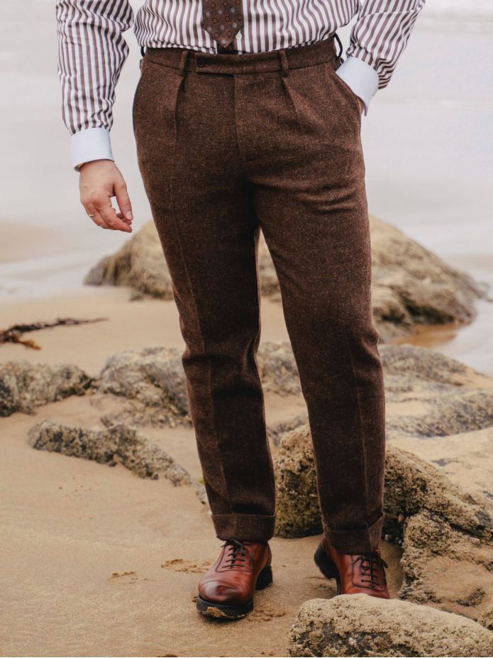 Brown suit trousers Braemer