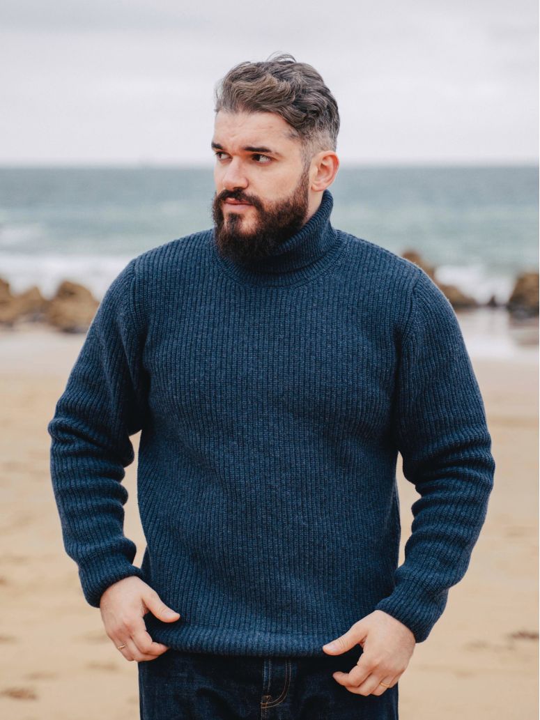 Blue Adam turtleneck sweater