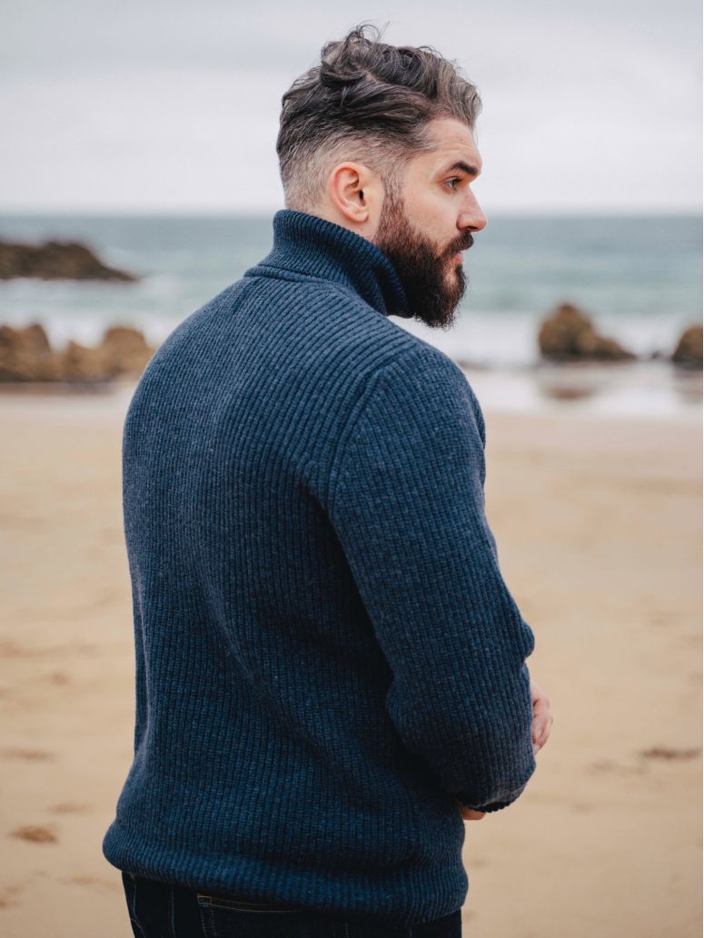 Blue Adam turtleneck sweater