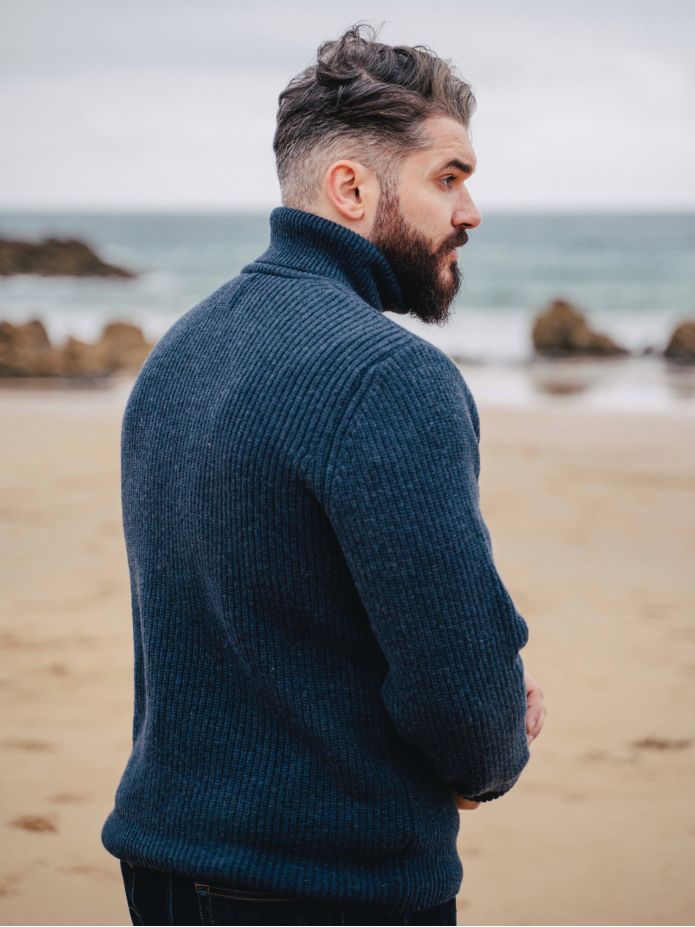 Blue Adam turtleneck sweater