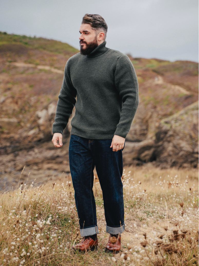 Loden green Adam turtleneck sweater