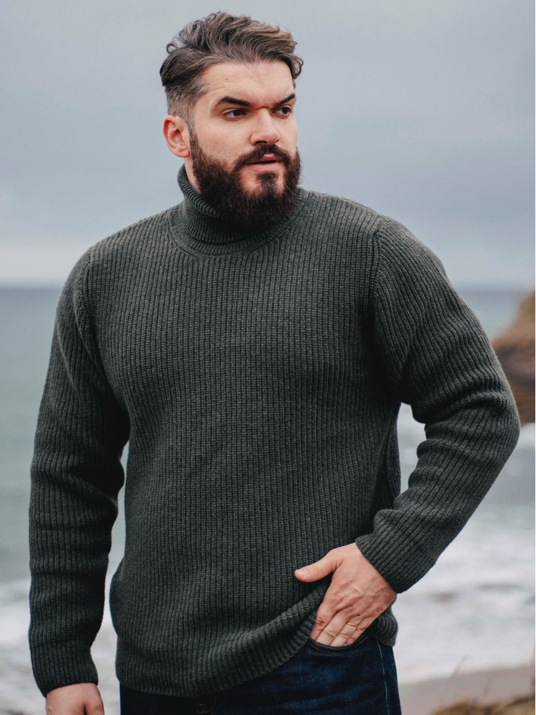 Loden green Adam turtleneck sweater