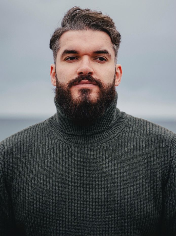 Loden green Adam turtleneck sweater