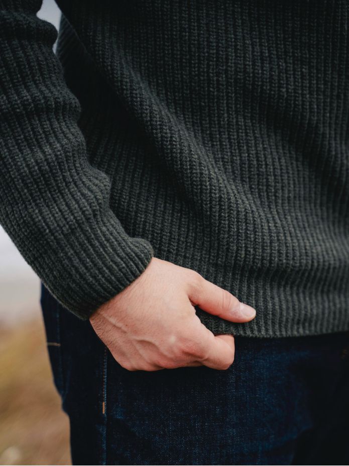 Loden green Adam turtleneck sweater