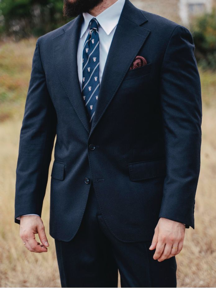 Navy Blue Suit Jacket Dharan