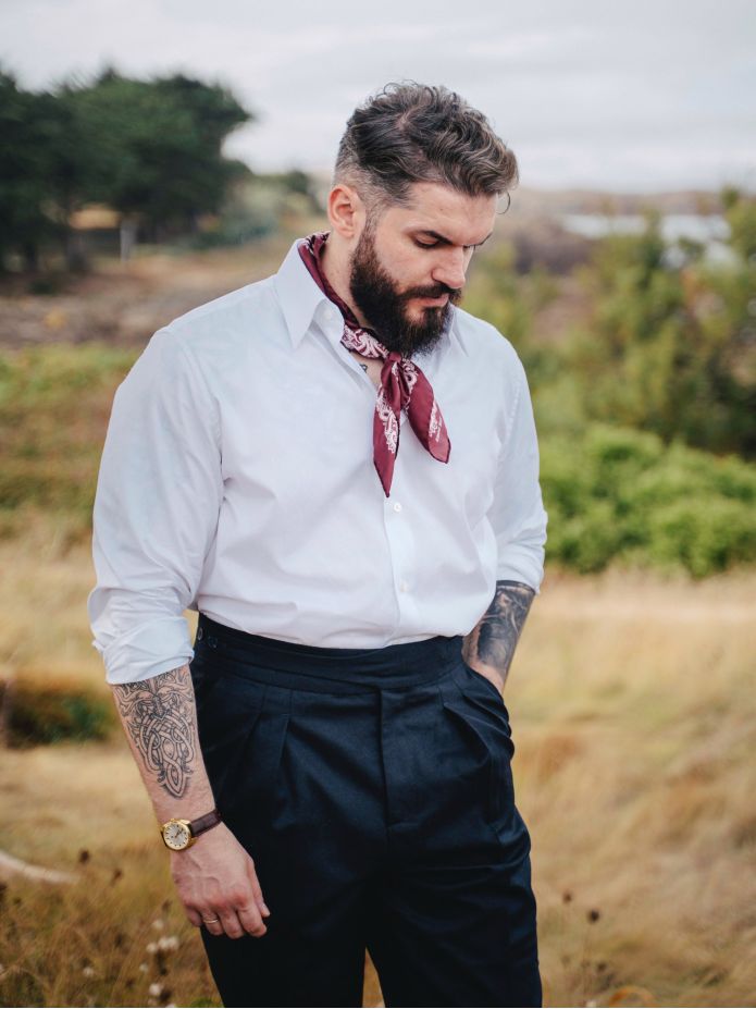 Burgundy paisley bandana LISBURN