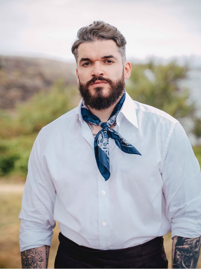 Navy blue paisley bandana LISBURN