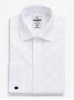 White shark collar French cuff shirt in poplin