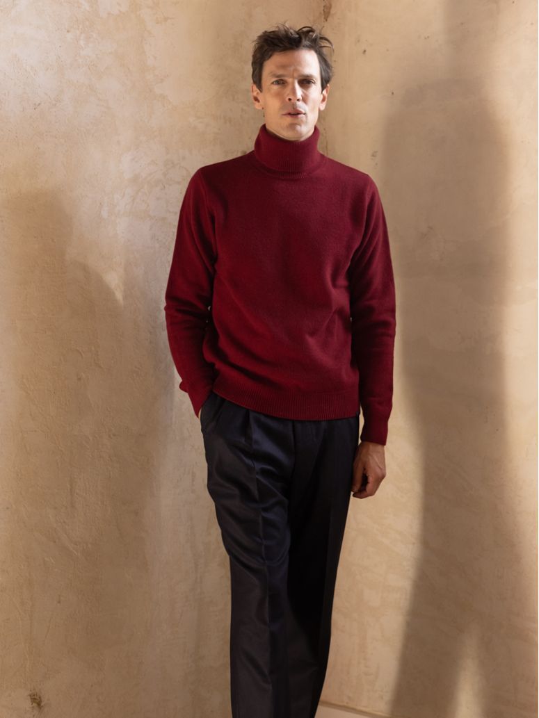 Burgundy Grant turtleneck sweater
