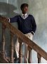 Scott navy blue V-neck sweater