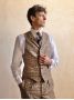 Brown houndstooth suit waistcoat Ross