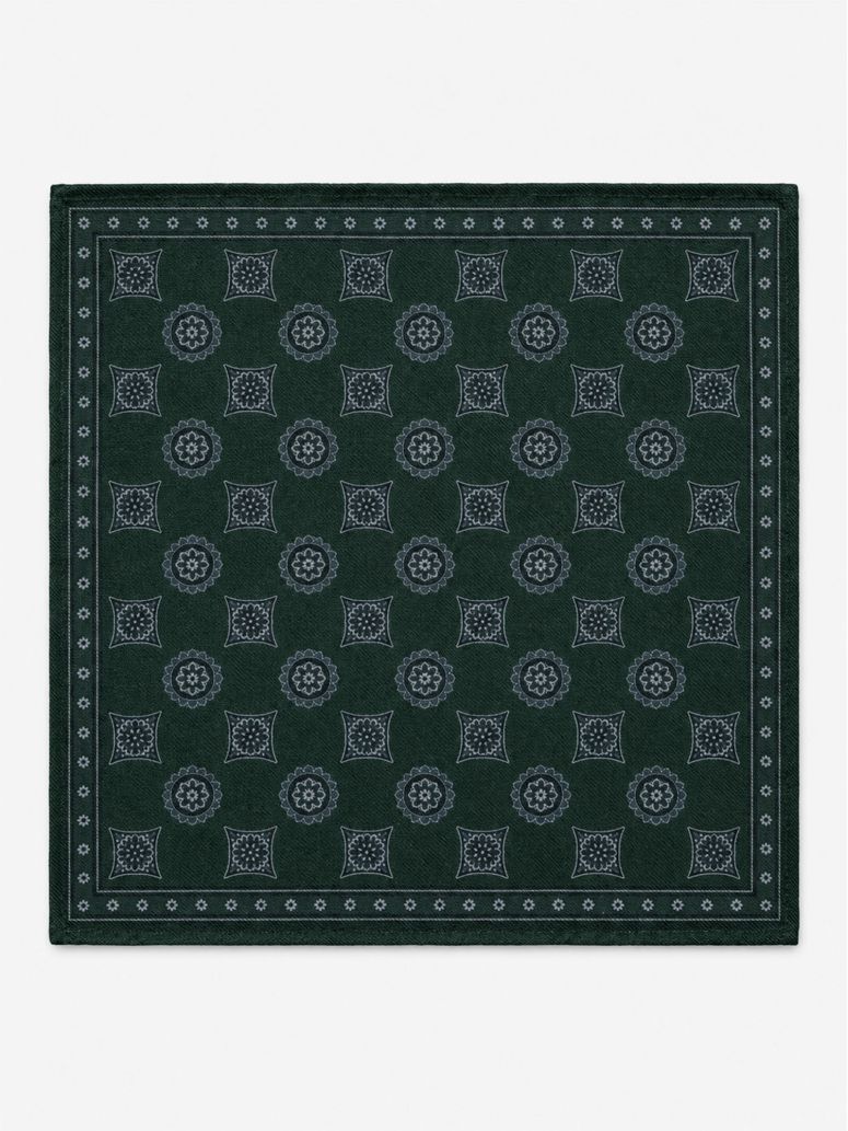 Green patterned pocket square
