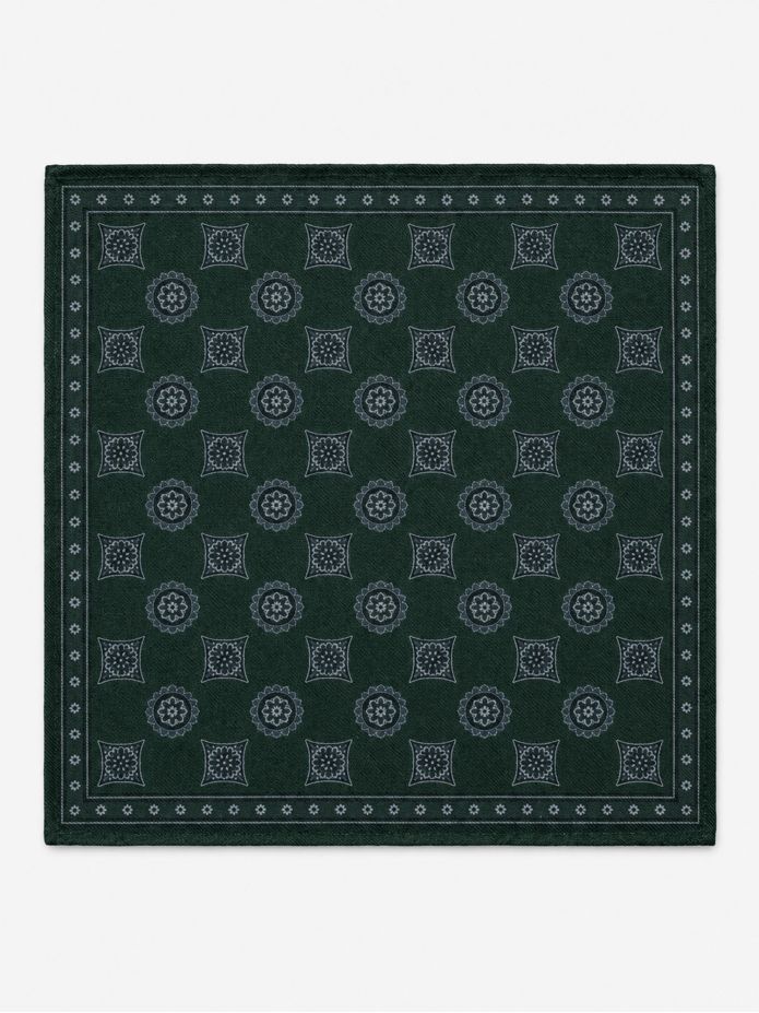 Green patterned pocket square