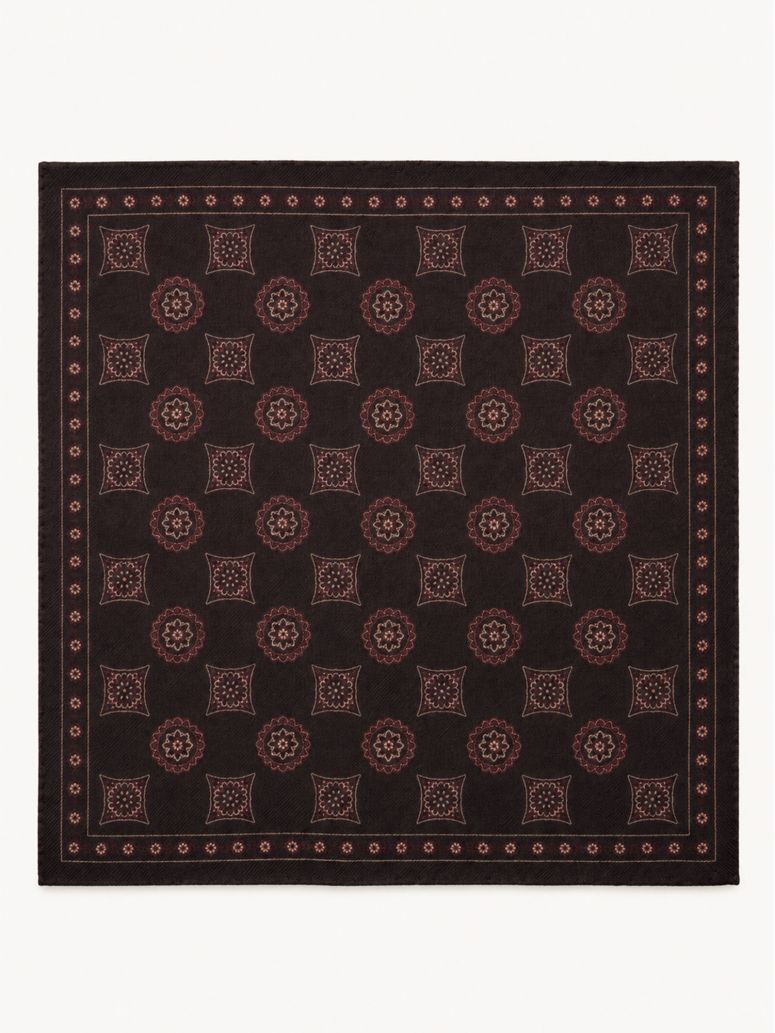 Brown patterned pocket square