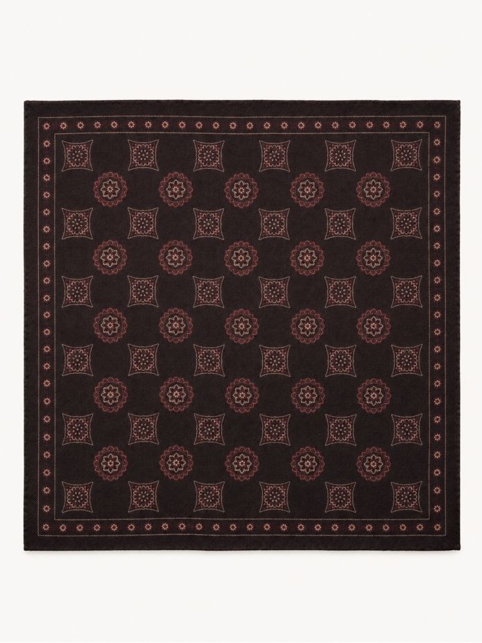 Brown patterned pocket square