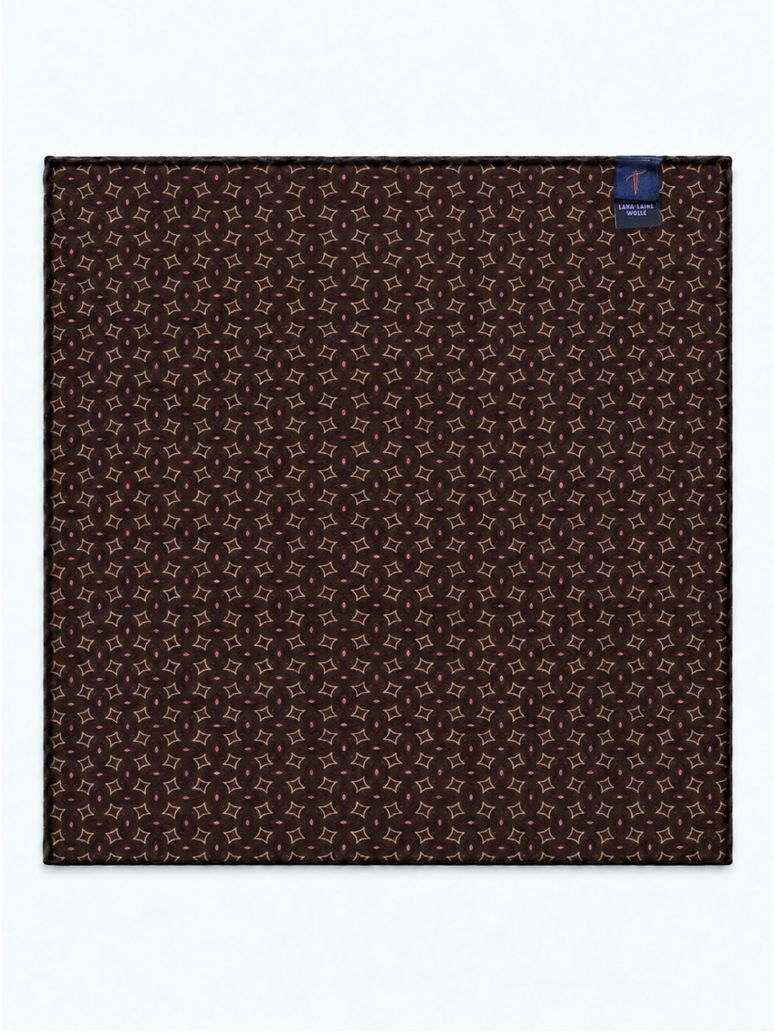 Brown patterned pocket square