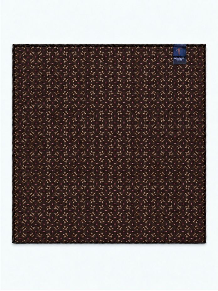 Brown patterned pocket square