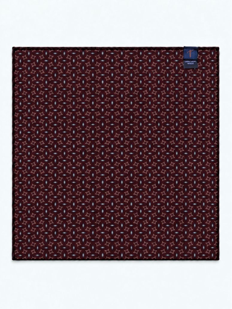 Burgundy patterned pocket square