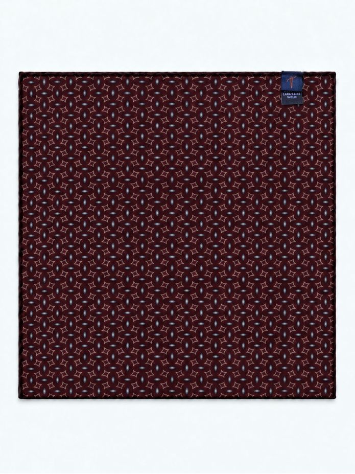 Burgundy patterned pocket square