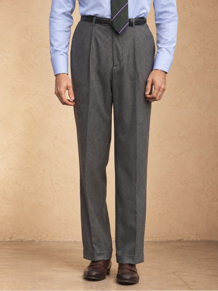 Faro Gray High-Waisted Flannel Pants